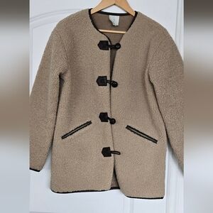Joie Beige Teddy Jacket with Black Accents